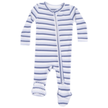 Angel Dear Angel Dear Zipper Footie - Vintage Stripe Blue