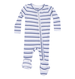 Angel Dear Angel Dear Zipper Footie - Vintage Stripe Blue