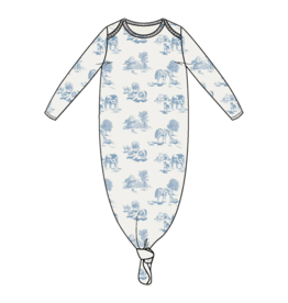 Angel Dear Angel Dear Knotted Gown - Farm Toile Blue