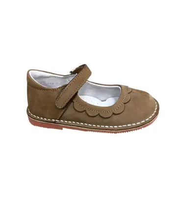 L'Amour Violette Petal Mary Jane - Nubuck Khaki