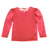 Nella June Nella June LS Puff Sleeve Tee - Red & White Heart Stripe