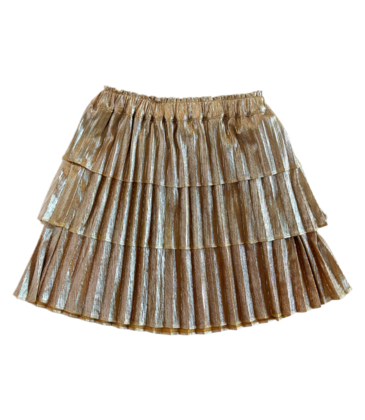 Nella June Nella June Ruffle Skirt - Gold Metallic