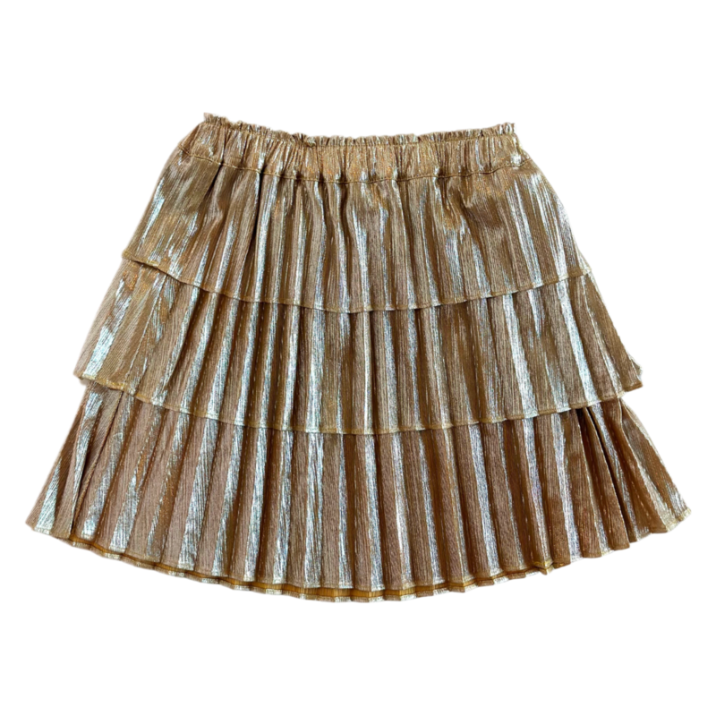 Nella June Nella June Ruffle Skirt - Gold Metallic