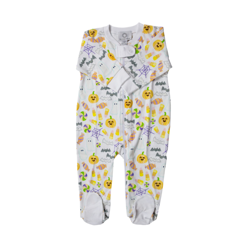 The Proper Peony The Proper Peony Candy Corn Footed Zipper PJ