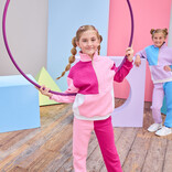 Bisby Bisby Pink & Cranberry Quilted Trellis Color Block Jogger