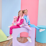 Bisby Bisby Pink & Cranberry Quilted Trellis Color Block Pullover