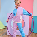 Bisby Bisby Lavender & Blue Quilted Trellis Color Block Pullover