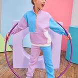 Bisby Bisby Lavender & Blue Quilted Trellis Color Block Jogger