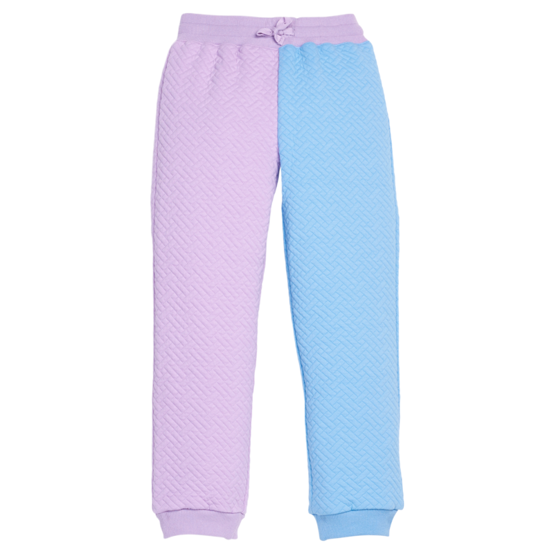 Bisby Bisby Lavender & Blue Quilted Trellis Color Block Jogger