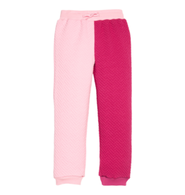 Bisby Bisby Pink & Cranberry Quilted Trellis Color Block Jogger