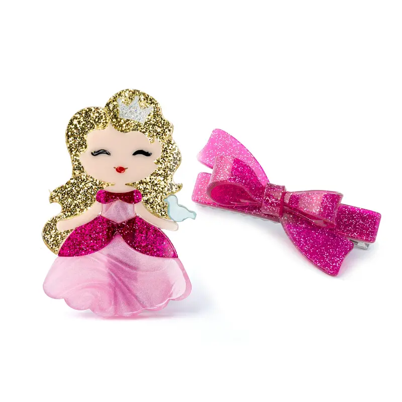 Lilies & Roses Sleeping Beauty & Bow Hair Clips