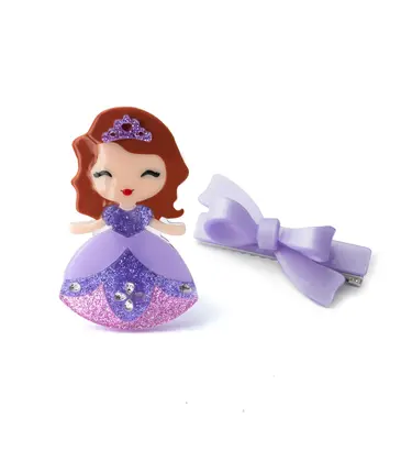 Lilies & Roses Sofia the First & Bow Hair Clips