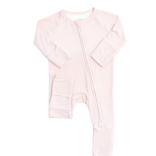 The Uptown Baby The Uptown Baby Pink Mini Stripes Zipper Romper