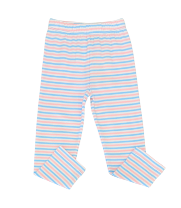 Luigi Luigi Blue/White/Pink Stripe Leggings
