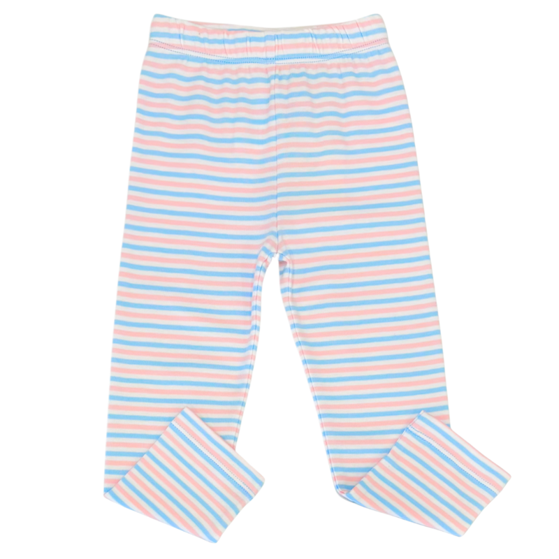 Luigi Luigi Blue/White/Pink Stripe Leggings