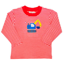 Luigi Luigi Retro Backhoe Coral Stripe T-Shirt
