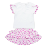 Lila + Hayes Lila + Hayes Winnie Skirt Set - Birthday Cake Pink