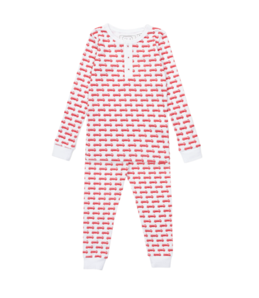 Lila + Hayes Lila + Hayes Jack Pajama Set - Fire Truck Red