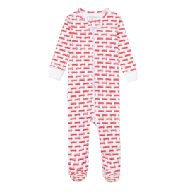 Lila + Hayes Lila + Hayes Parker Zipper Pajama - Fire Truck Red