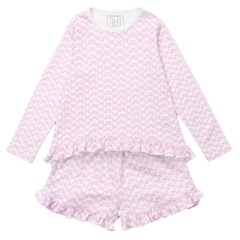 Lila + Hayes Lila + Hayes Rorie Short Set - Pretty Pink Bows
