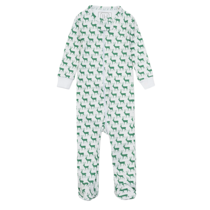 Lila + Hayes Lila + Hayes Parker Zipper Pajama - Woodland Deer