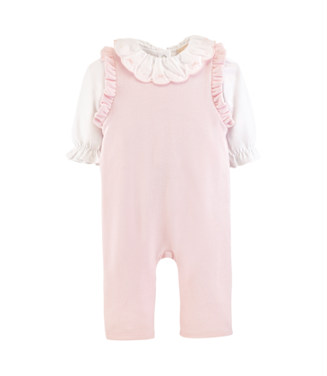 Baby Club Chic Baby Club Chic Pink English Knot Collar Overall Set