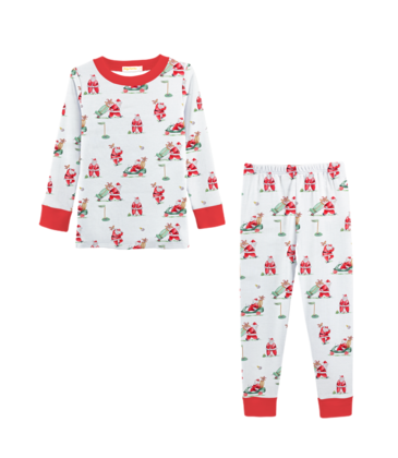 Baby Club Chic Baby Club Chic Santa's Golf Pajama Set