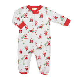 Baby Club Chic Baby Club Chic Santa's Golf Zipper Footie