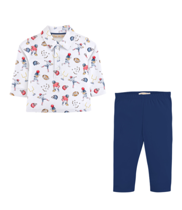 Baby Club Chic Baby Club Chic Football Champs Collar Shirt Set