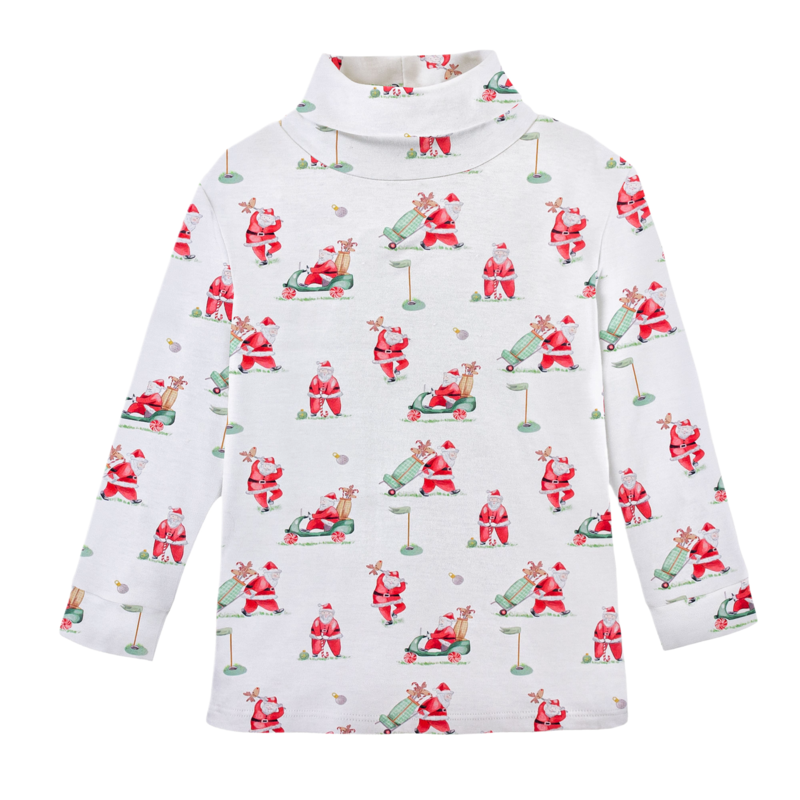 Baby Club Chic Baby Club Chic Santa's Golf Turtleneck Tee