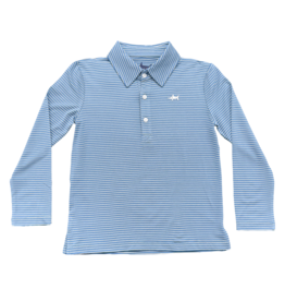 Saltwater Boys Co. Saltwater Boys Co. Blue/White Stripe Banks Polo