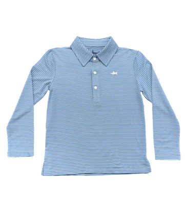 Saltwater Boys Co. Saltwater Boys Co. Blue/White Stripe Banks Polo