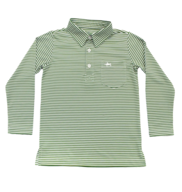 Saltwater Boys Co. Saltwater Boys Co. Green Stripe Inshore Performance Polo