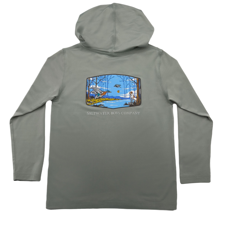 Saltwater Boys Co. Saltwater Boys Co. Grey Field & Stream Performance Hoodie