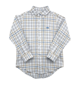 Saltwater Boys Co. Saltwater Boys Co. Khaki/Blue Plaid Carter Oxford Shirt