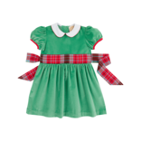 The Beaufort Bonnet Company TBBC Cindy Lou Velveteen Sash Dress - KKG/Wilson Pier Plaid