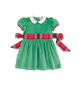 The Beaufort Bonnet Company TBBC Cindy Lou Velveteen Sash Dress - KKG/Wilson Pier Plaid