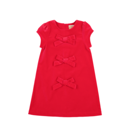 The Beaufort Bonnet Company TBBC Betts Velveteen Bow Dress - Richmond Red