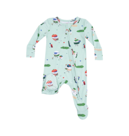 Angel Dear Angel Dear Zipper Footie - Golf Pros Green