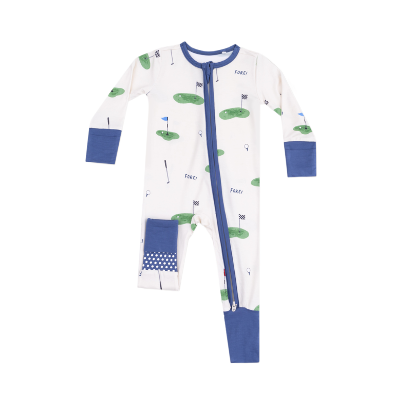 Angel Dear Angel Dear Zipper Romper - All Fore Golf