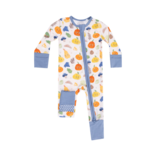 Angel Dear Angel Dear Zipper Romper - Autumn Pumpkins Blue