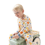 Angel Dear Angel Dear Zipper Romper - Autumn Pumpkins Blue