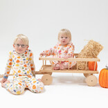 Angel Dear Angel Dear Zipper Romper - Autumn Pumpkins Blue