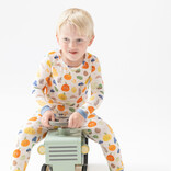 Angel Dear Angel Dear Zipper Romper - Autumn Pumpkins Blue