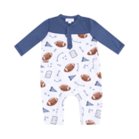 Angel Dear Angel Dear Contrast Sleeve Romper - Touchdown Time Navy