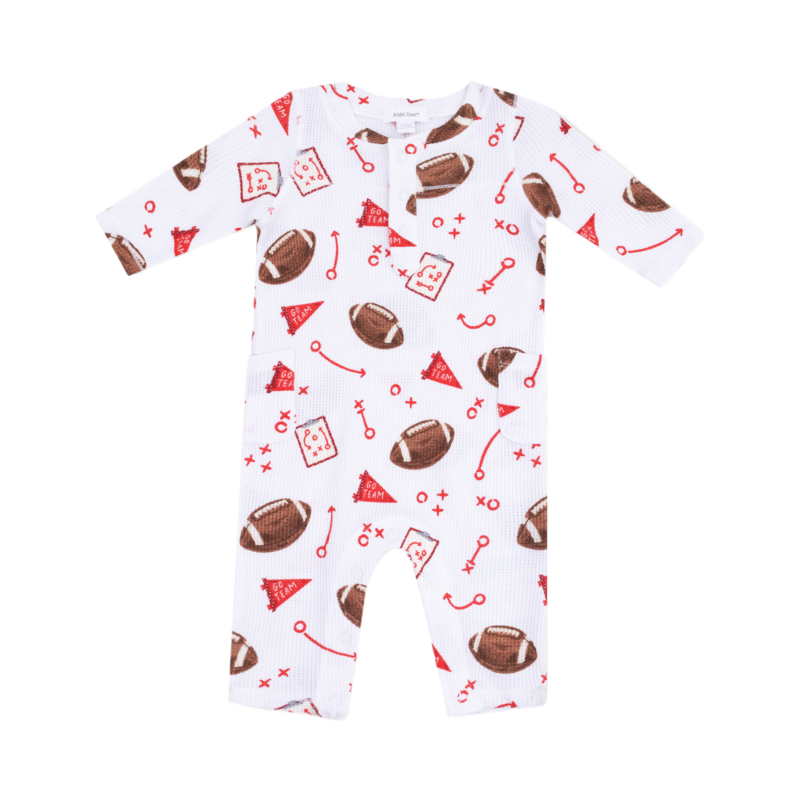 Angel Dear Angel Dear Uni Romper - Touchdown Time Red