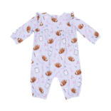 Angel Dear Angel Dear Ruffle Sleeve Romper - Touchdown Time Lavender