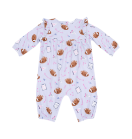 Angel Dear Angel Dear Ruffle Sleeve Romper - Touchdown Time Lavender