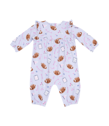 Angel Dear Angel Dear Ruffle Sleeve Romper - Touchdown Time Lavender