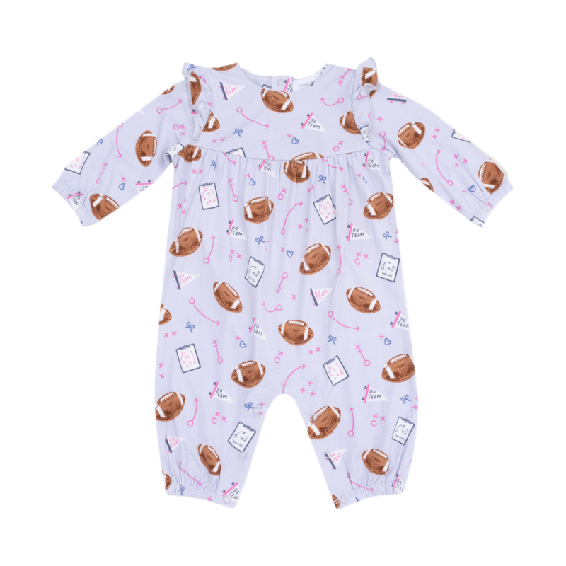 Angel Dear Angel Dear Ruffle Sleeve Romper - Touchdown Time Lavender